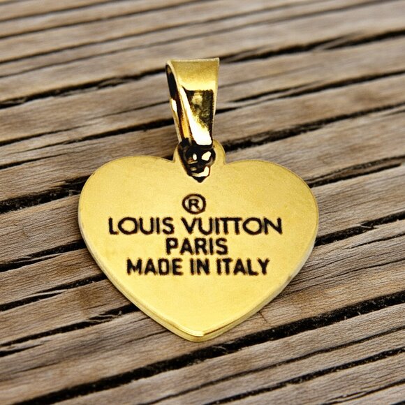 Louis Vuitton Heart Shaped Pendant | Repurposed Bag Tag | Mint Condition - Picture 12 of 13